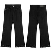 Enfants Riches Déprimés Studded Hem Flare Jeans - Dark Navy
