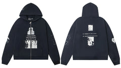 Enfants Riches Déprimés "Through the Soviet Arctic" Zip-Up Hoodie - Black