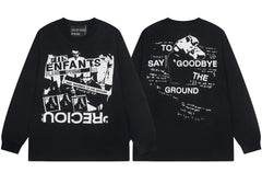 Enfants Riches Déprimés Inverted Collage & "Say Goodbye The Ground" Long-Sleeve - Black