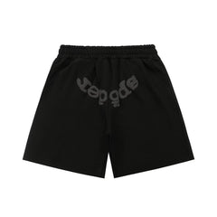 sp5der Rep Gods Puff Print Casual Sweat Shorts Black