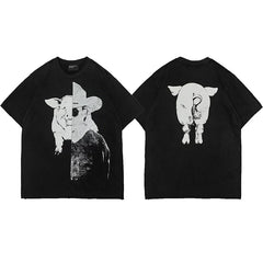 Enfants Riches Déprimés Front & Back Animal Illustration T-Shirt - Black
