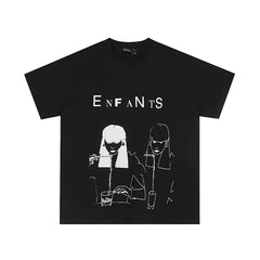 Enfants Riches Déprimés "Enfants" Dual Line Art T-Shirt - Black