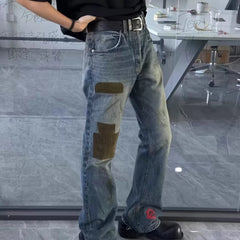 Enfants Riches Déprimés Patchwork Distressed Denim Jeans - Vintage Blue