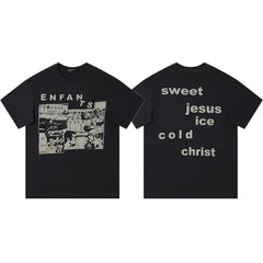 Enfants Riches Déprimés "Enfants" Photo Collage & Back Typography T-Shirt - Black