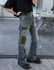 Enfants Riches Déprimés Paint Splatter & Patch Denim Jeans - Blue