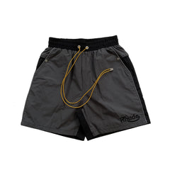 RHUDE Contrast Panel Athletic Shorts - Charcoal / Black