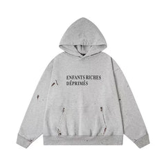 Enfants Riches Déprimés Distressed Logo Hoodie - Heather Grey