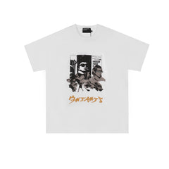 Enfants Riches Déprimés Photo Grid Collage & Brown Typography T-Shirt - White