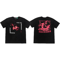 Enfants Riches Déprimés Red Graphic & Back Print T-Shirt - Black