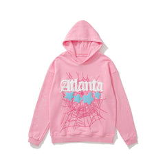 sp5der Atlanta Star Spiderweb Graphic Hoodie Bubblegum Pink