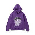 sp5der Black Logo White Spiderweb Pullover Hoodie Royal Purple