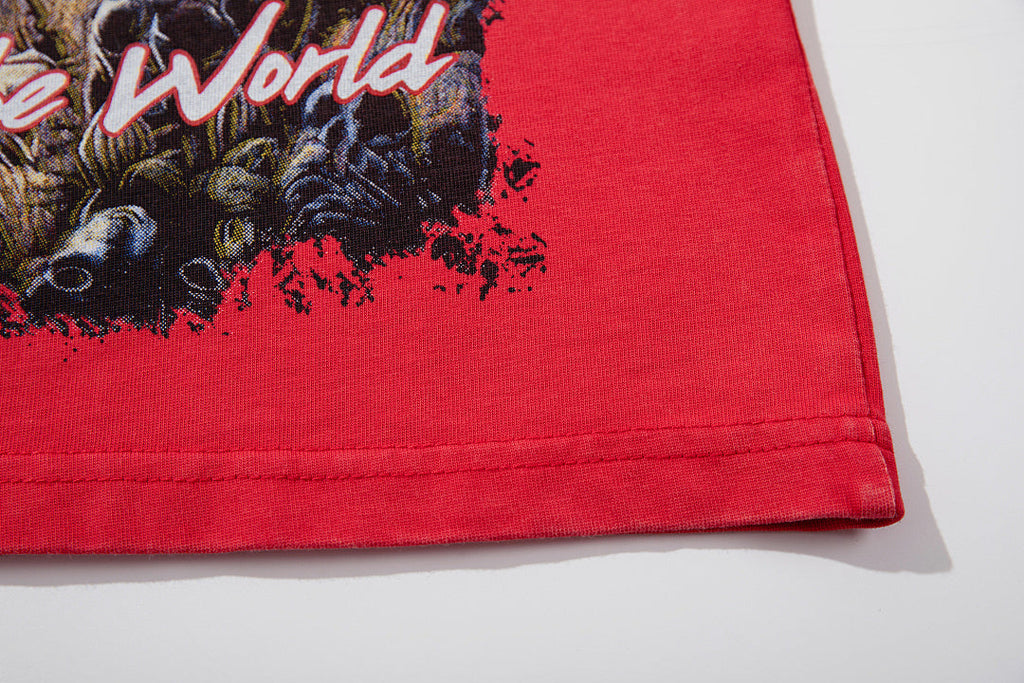 Majestik “Alien Cowboys” Vintage Tee（Red）