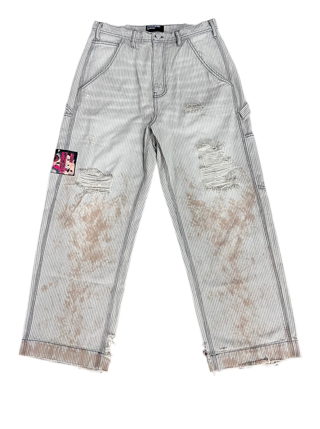 Enfants Riches Déprimés Distressed & Stained Denim Jeans - Light Blue