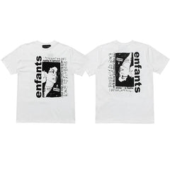 Enfants Riches Déprimés Vertical Portrait & Back Collage T-Shirt - White