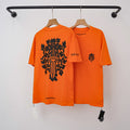 Chrome Hearts Dagger & Floral Vine Graphic Short Sleeve T-Shirt (Orange)