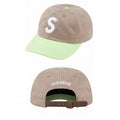 Supreme Taupe and Light Green S Logo 6-Panel Dad Hat