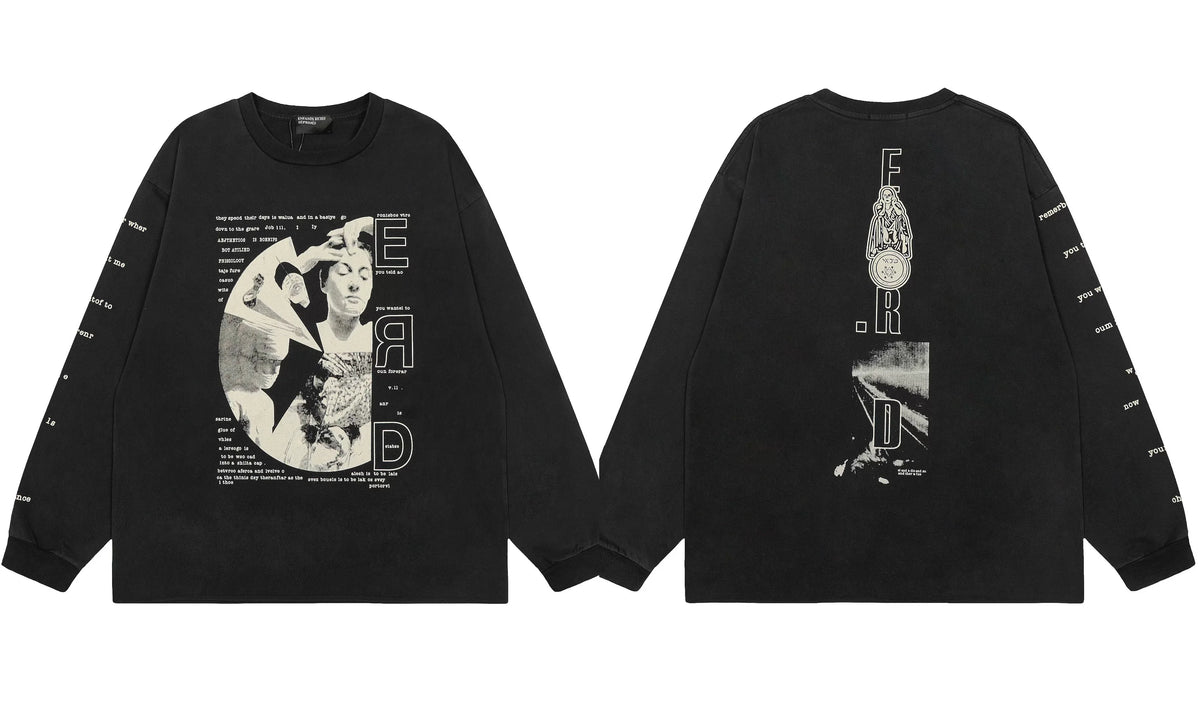 Enfants Riches Déprimés "E.R.D" Classical Art Collage Long-Sleeve - Black