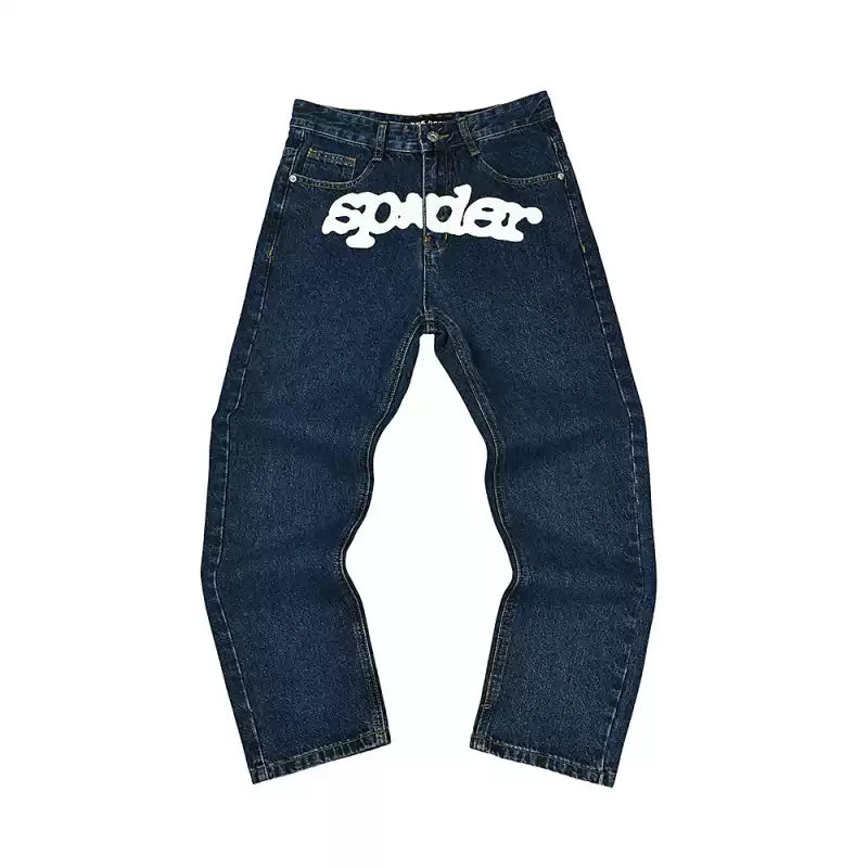 sp5der Bubble Logo Straight‑Leg Denim Jeans Two‑Tone Set