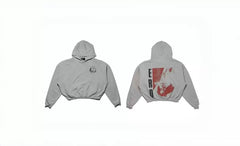 Enfants Riches Déprimés Red Vertical "E-R-D" Logo Hoodie - Light Grey