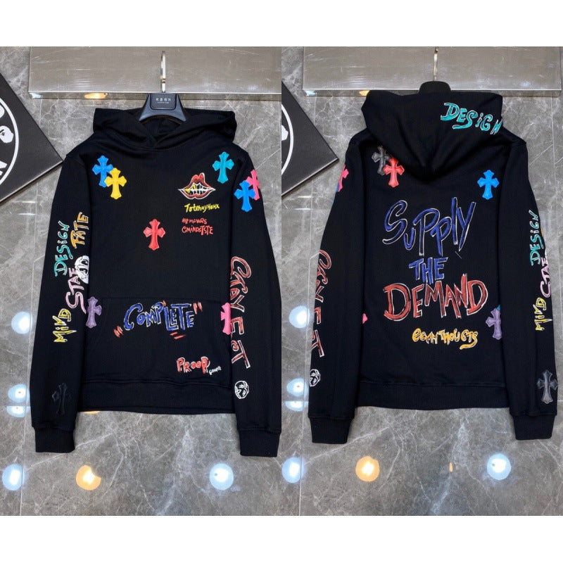 Chrome Hearts "Supply the Demand" Multi-Color Cross Hoodie (Black)