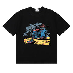 RHUDE Island Graphic Print T-Shirt - Black