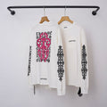 Chrome Hearts Pink Floral Vine Cross Long Sleeve (White)