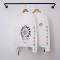 Chrome Hearts Multi-Color Sleeve Horseshoe & Cross Long Sleeve (White)