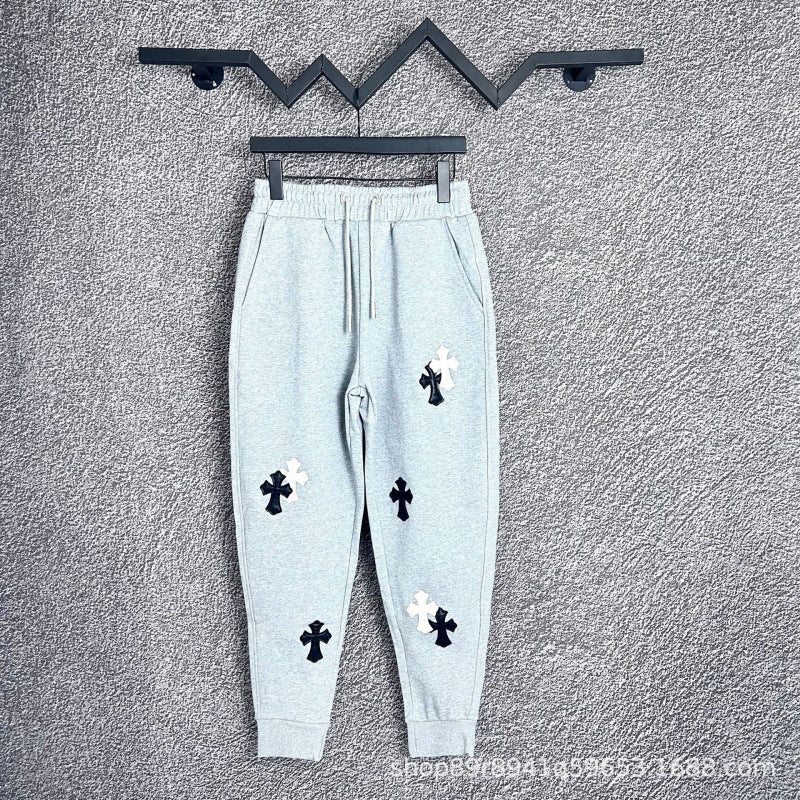 Chrome Hearts Multi-Cross Applique Lounge Pants (Light Grey)