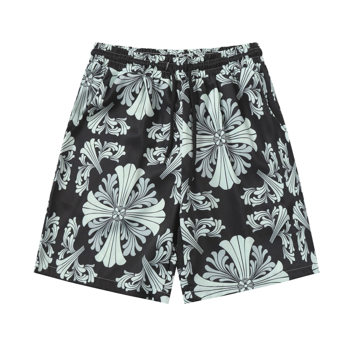 Chrome Hearts Black & Gray Large Cross Monogram Sweatshorts