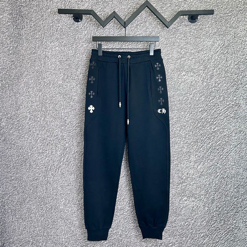 Chrome Hearts Side-Cross Applique Lounge Pants (Navy Blue)