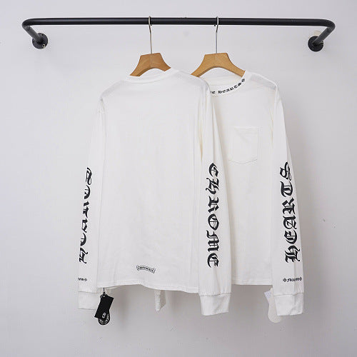 Chrome Hearts Gothic Script Collar & Sleeve Long Sleeve (White)