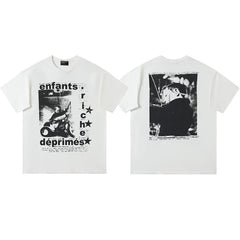 Enfants Riches Déprimés Vertical Lettering & Back Portrait T-Shirt - Cream