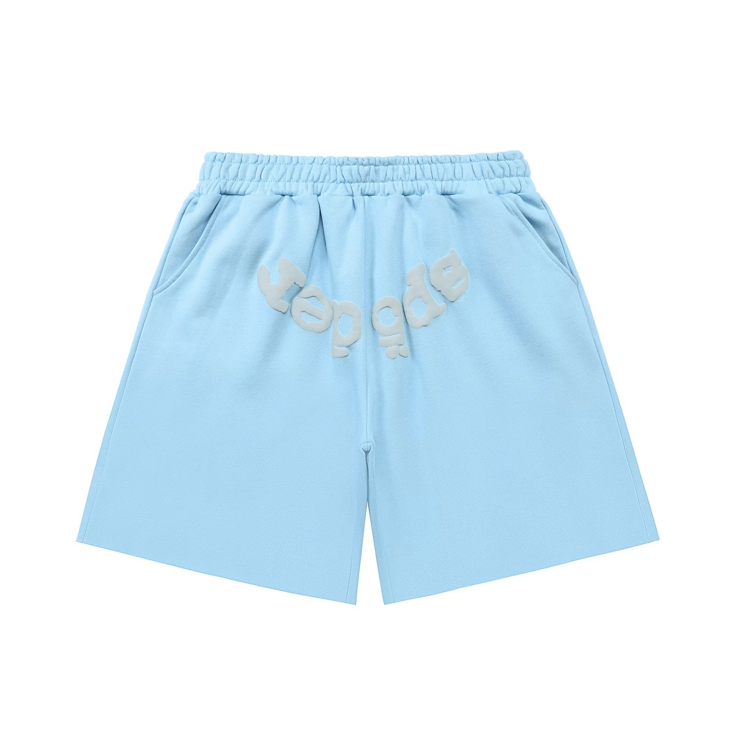 sp5der Rep Gods Puff Print Casual Sweat Shorts Baby Blue
