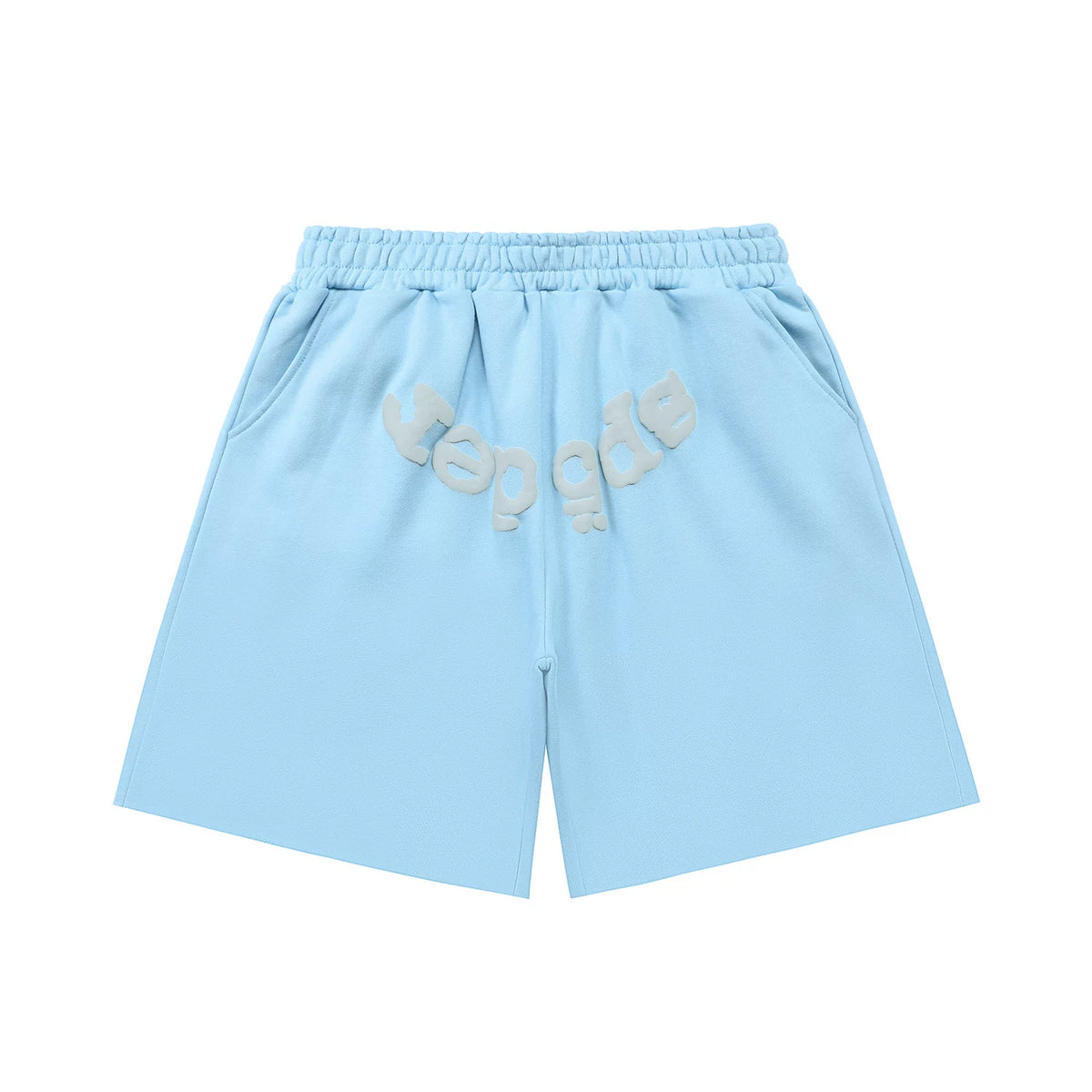 sp5der Rep Gods Puff Print Casual Sweat Shorts Baby Blue