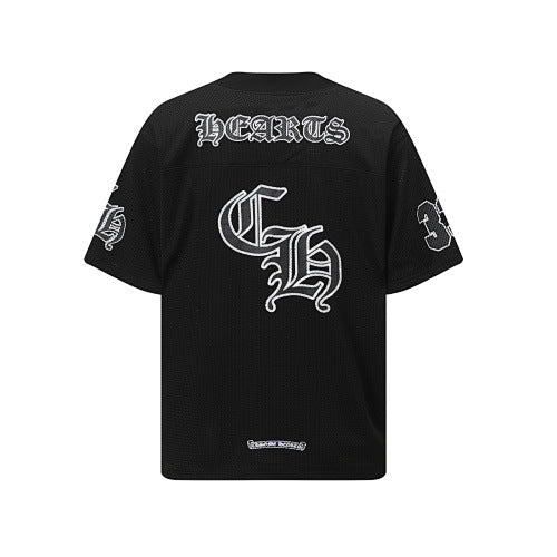 Chrome Hearts Gothic "CH" Logo Jersey Short Sleeve T-Shirt (Black)