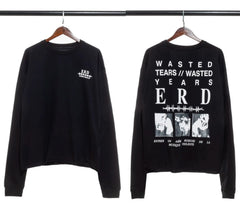 Enfants Riches Déprimés Small Chest Logo & Back "Wasted Tears" Long-Sleeve   - Black