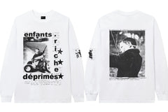 Enfants Riches Déprimés Vertical Lettering & Back Portrait Long-Sleeve - White
