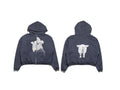 Enfants Riches Déprimés Animal Graphic Front & Back Zip-Up Hoodie - Washed Black