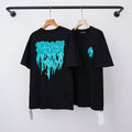 Chrome Hearts Melted Drip Script Logo Short Sleeve T-Shirt (Black/Blue)