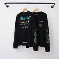 Chrome Hearts "STAY FAST" Green Flame Long Sleeve (Black)