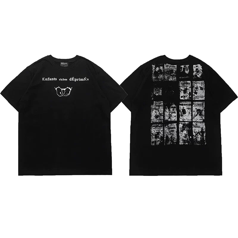 Enfants Riches Déprimés Chest Logo & Back Photo Grid T-Shirt - Black
