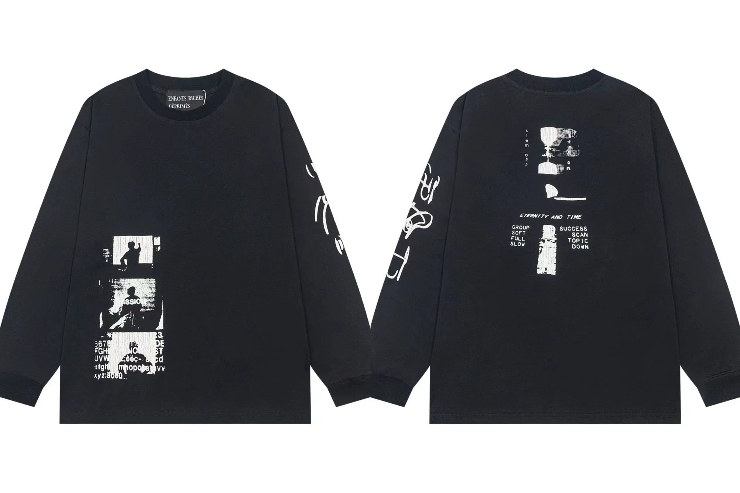 Enfants Riches Déprimés Sleeve Graphic Long-Sleeve - Black