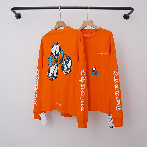 Chrome Hearts "BALL" Graphic & Sleeve Script Long Sleeve (Orange)