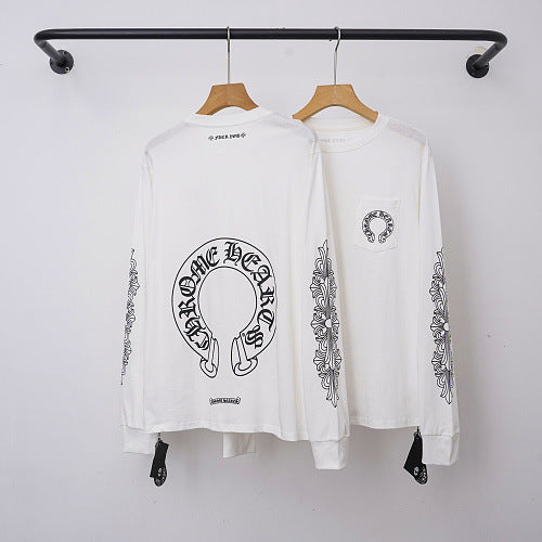 Chrome Hearts Horseshoe & Cross Sleeve Long Sleeve (White)