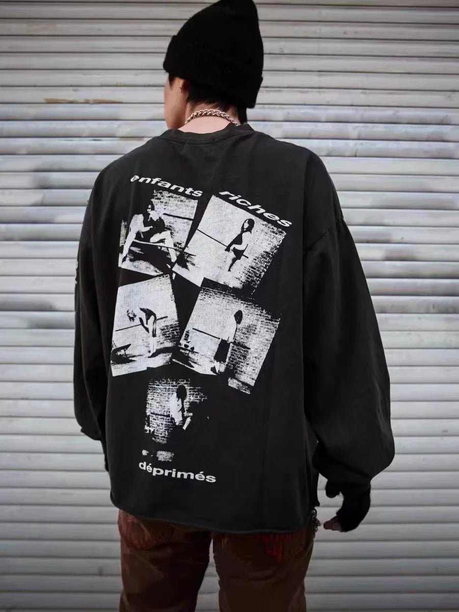 Enfants Riches Déprimés "e r d" Collage Long-Sleeve  - Black