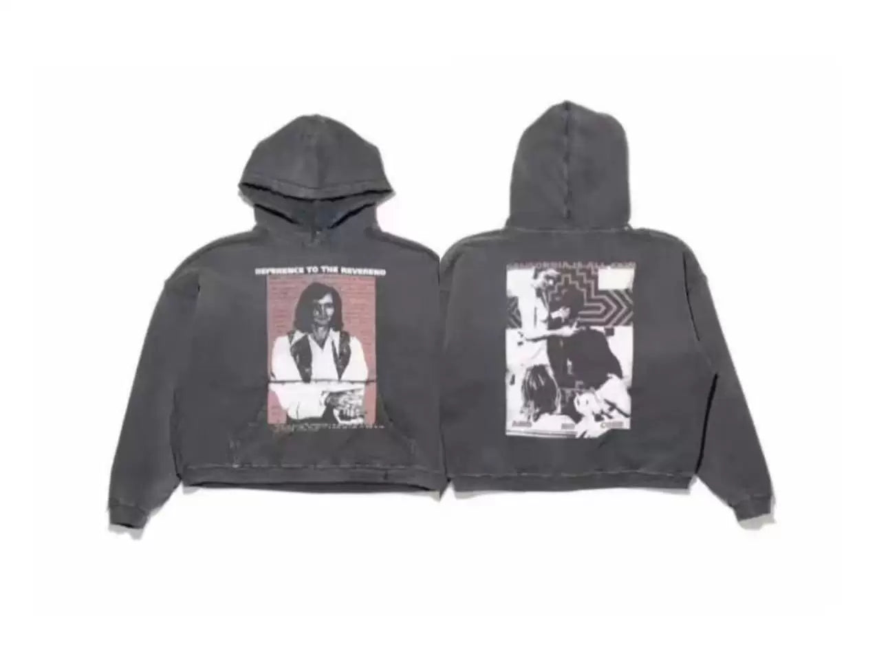 Enfants Riches Déprimés Red Frame Portrait Hoodie - Washed Black
