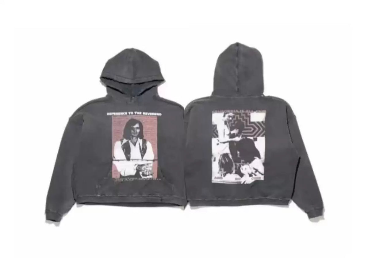 Enfants Riches Déprimés Red Frame Portrait Hoodie - Washed Black