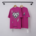 Chrome Hearts Barbed Wire & Geometric Ball Graphic Short Sleeve T-Shirt (Magenta)