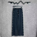 Chrome Hearts Studded Side-Seam Straight-Leg Lounge Pants (Navy Blue)