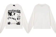 Enfants Riches Déprimés Armed Figure & Vintage Print Long-Sleeve   - White